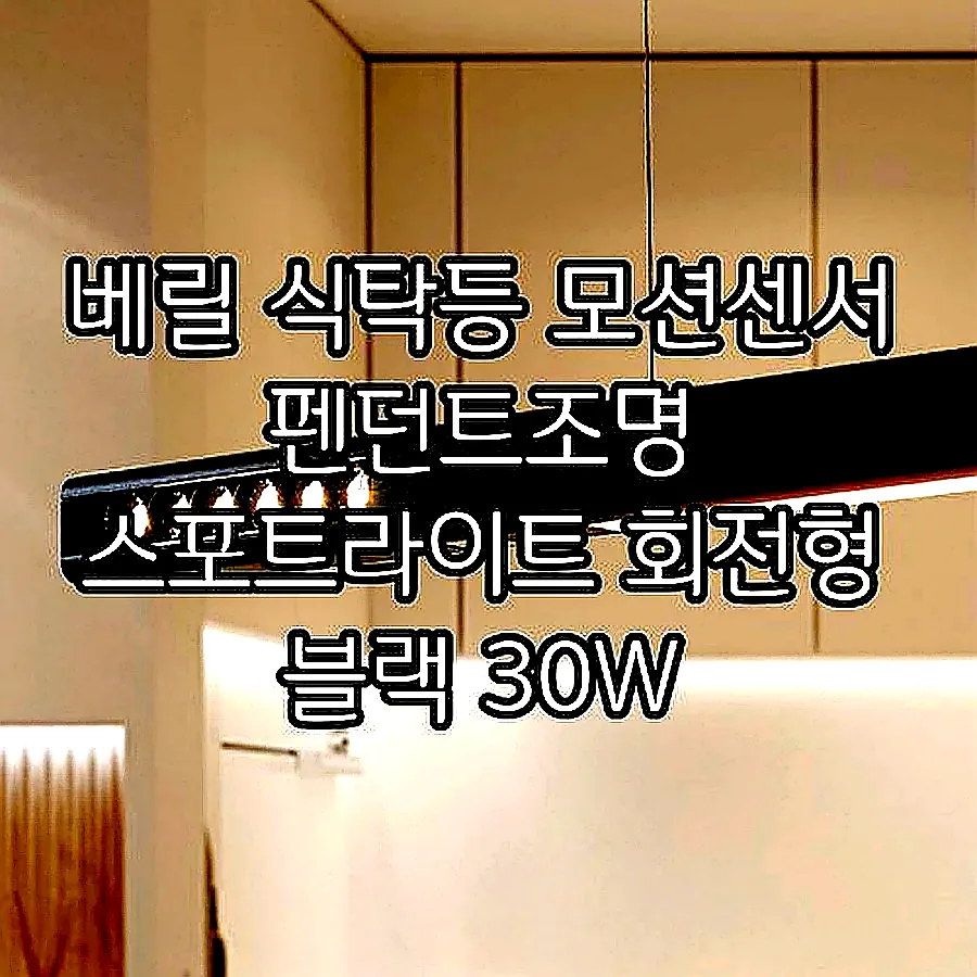 베릴 식탁등 모션센서 펜던트조명 스포트라이트 회전형 블랙 30W 이미지 3