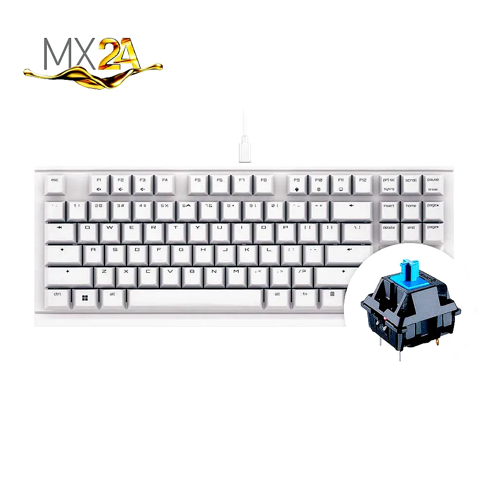 체리 MX 1.1 TKL 기계식 키보드 저소음 사무용 게이밍 텐키리스 화이트, 청축 이미지 1