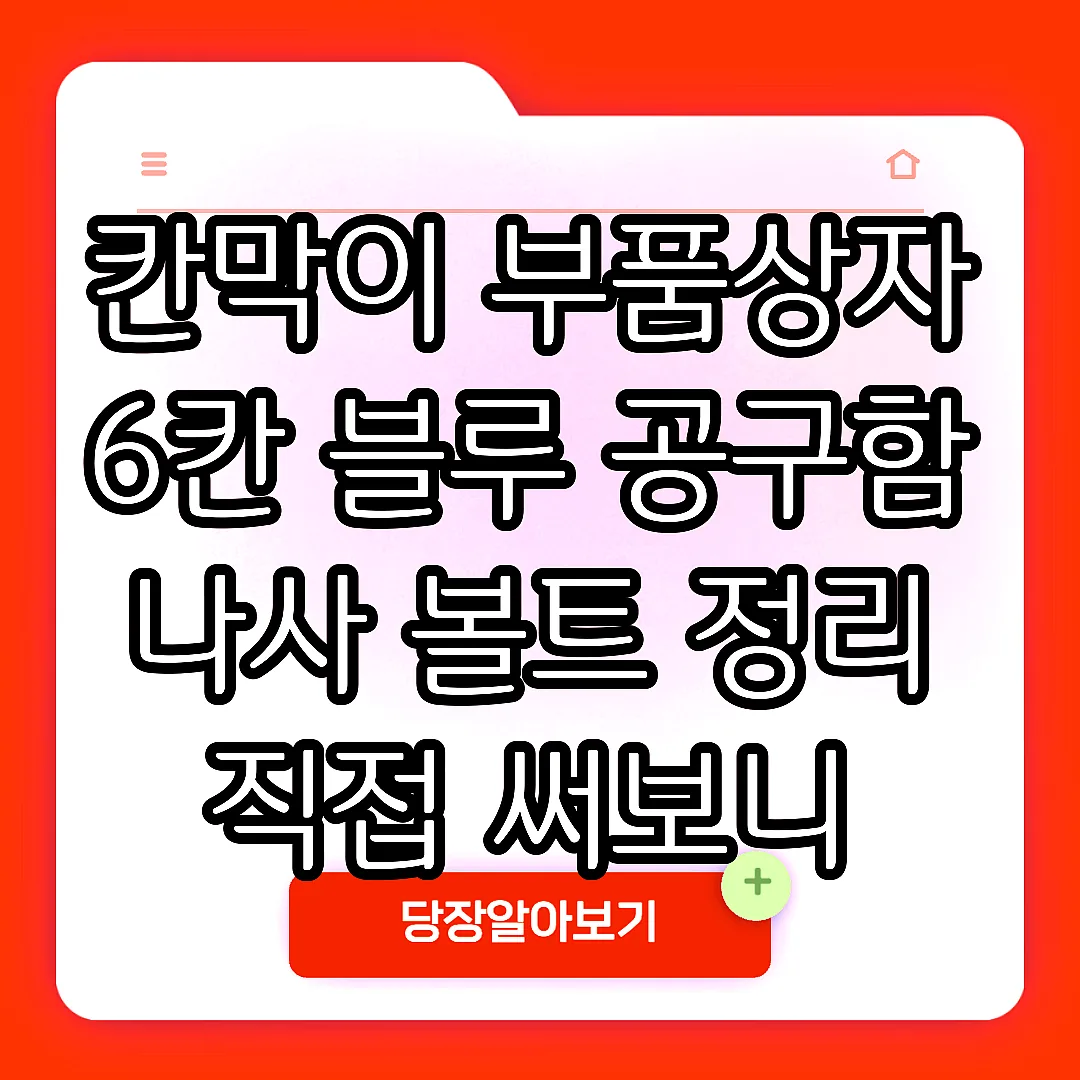 칸막이 부품상자 6칸 블루 공구함 나사 볼트 정리 직접 써보니 썸네일